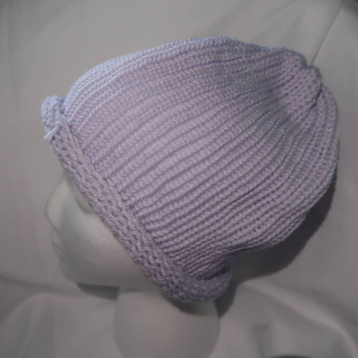 Chapéu de malha de mão roxo claro por atacado de Knitacular Creations