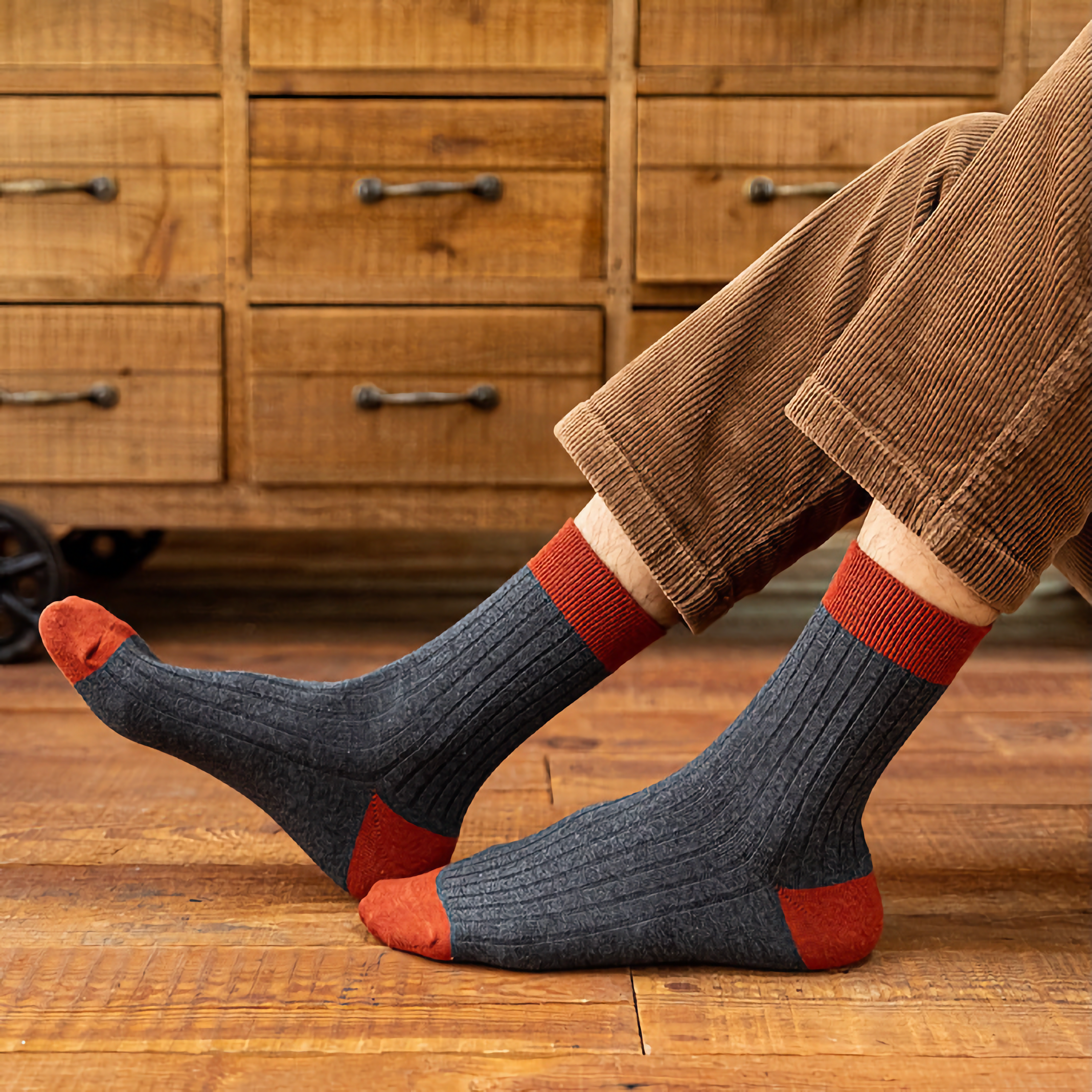 Happy Knits – wholesale Socks – Men's – Men's Color Block Rib Socks - Men's Pure Cotton Socks9