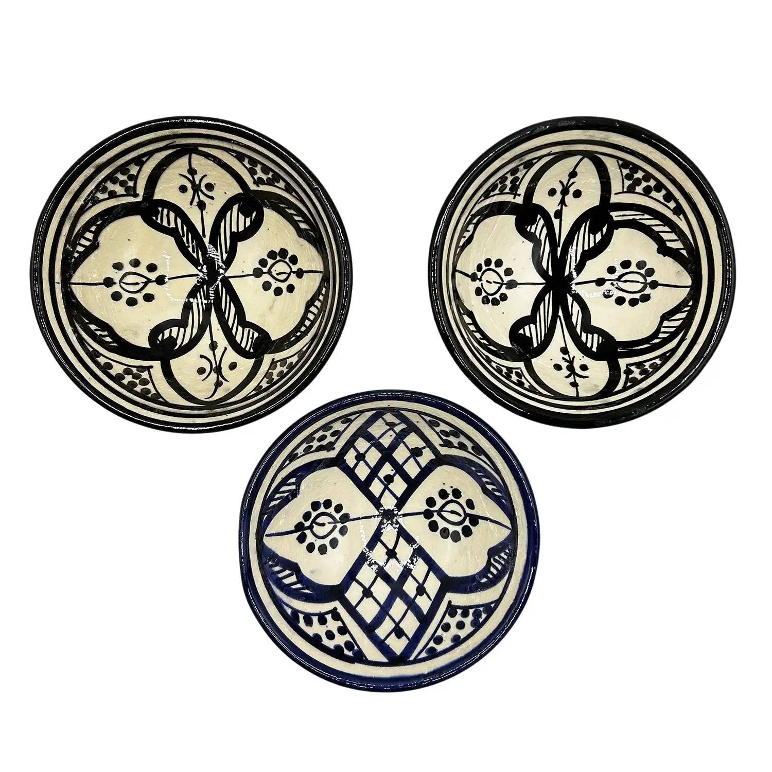 Etnico del Mondo – wholesale Decorative plate/dish/bowl – Set of 3 Hand-Painted Moroccan Ceramic Bowls #191