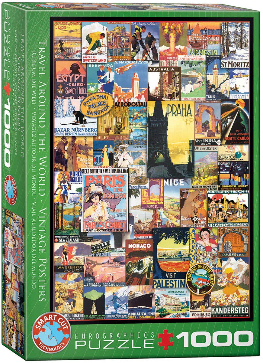 Eurographics Puzzles Europe - Wholesale Puzzle - Adult - Travel Around the World Vintage Posters0