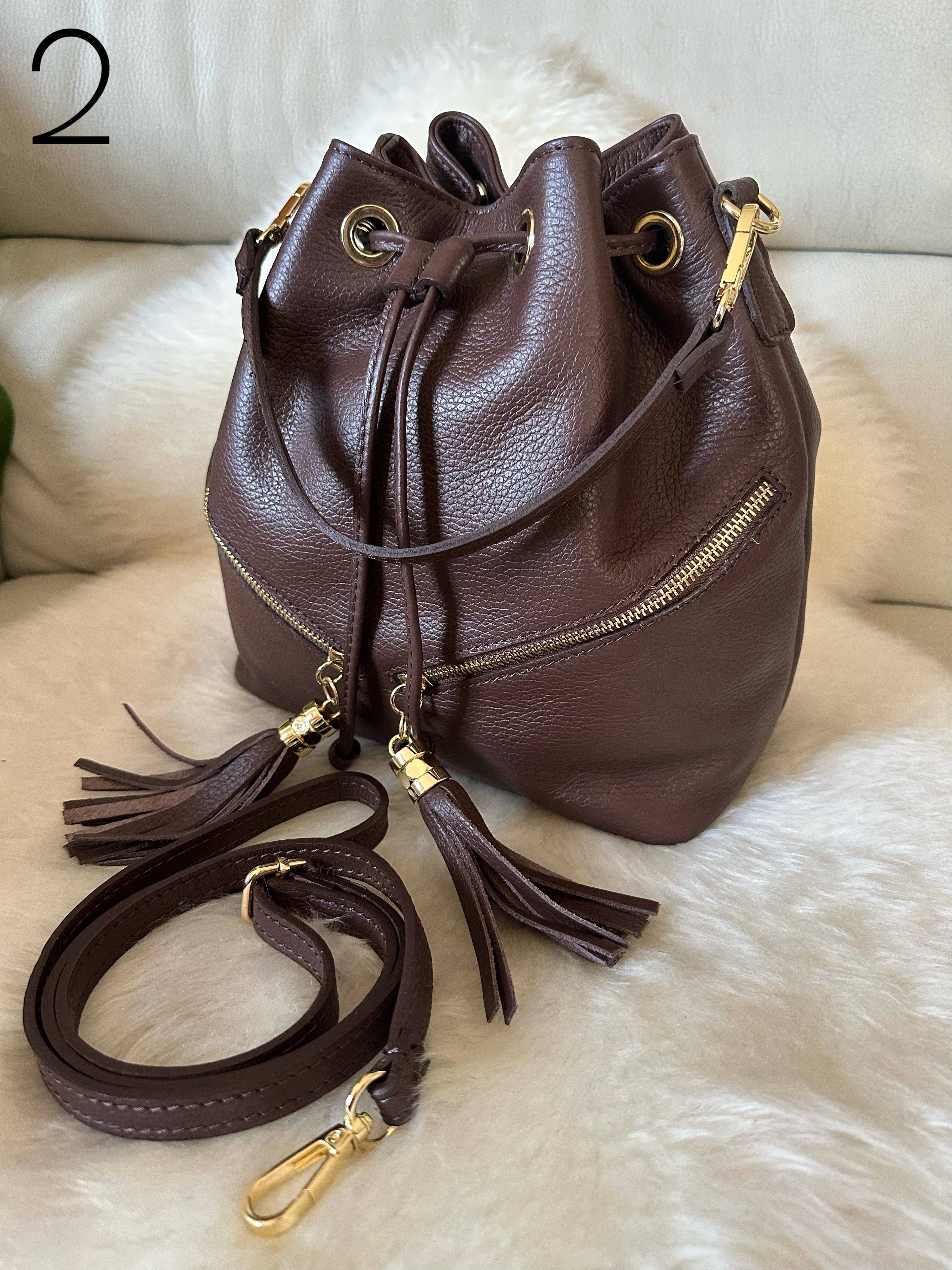 Zhade – Bolsa de ombro – Mulher por atacado – LINA- balde em pele genuína1