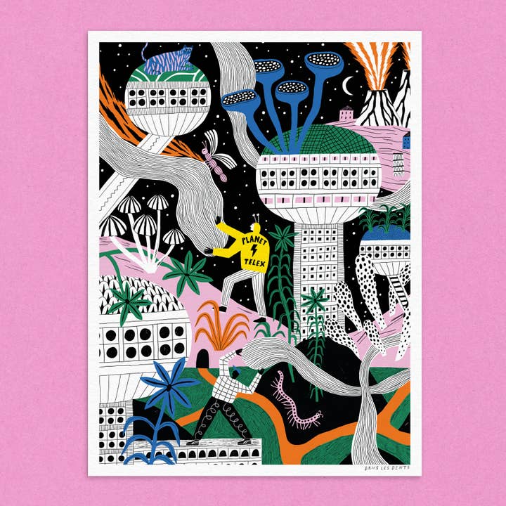 Poster 30X40 CM - PLANET TELEX - AFF70 for wholesale by Dans Les Dents