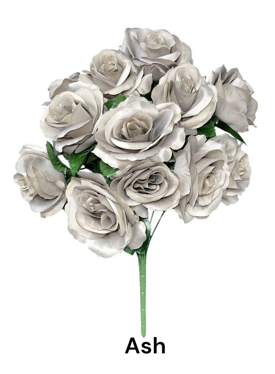 Thompson Wholesale - Wholesale Artificial Flowers - Color Fast Lillian Open Rose Bush (30 PK)2