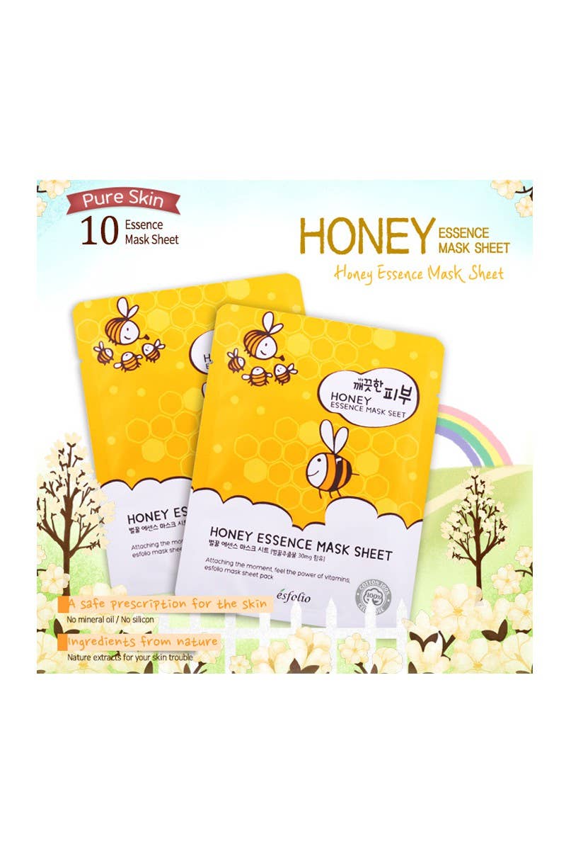 PINEAPPLE Beauty - Wholesale Skincare Face Mask - Esfolio ESMPPUHO Honey Essence Facial Mask Sheet - 10pc2