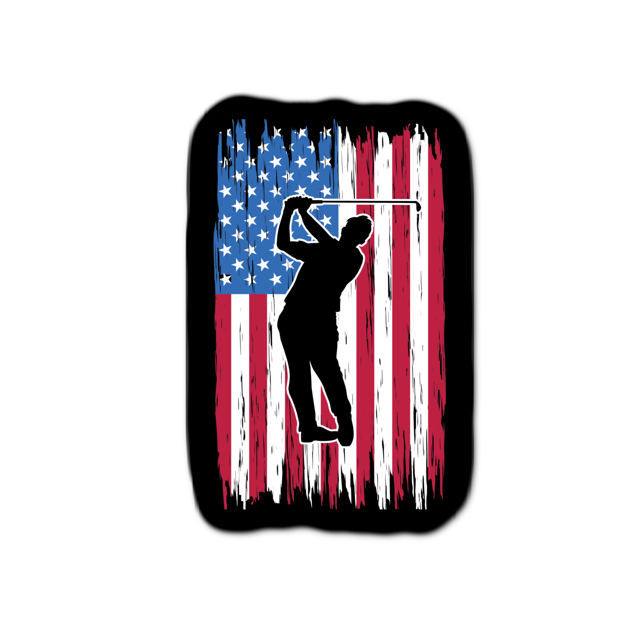 Stick-It Expressions - Wholesale Phone & Laptop Stickers - Golfer American Flag Sticker0