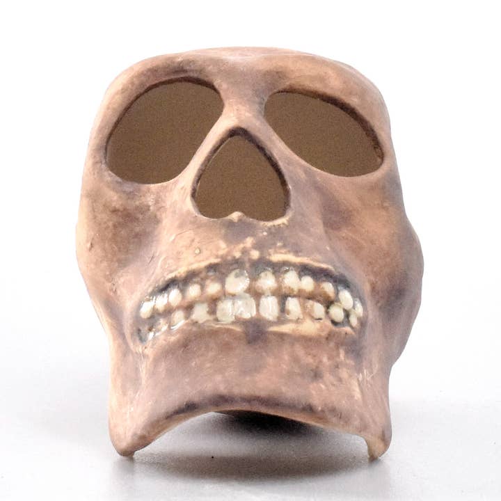 Ceramic Skull for incense or tea lights for wholesale by Ceramic Heights