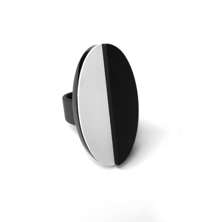 ANILLO ACRÍLICO THEADORE BW línea BLANCO Y NEGRO para venta al por mayor de ALEX+SVET