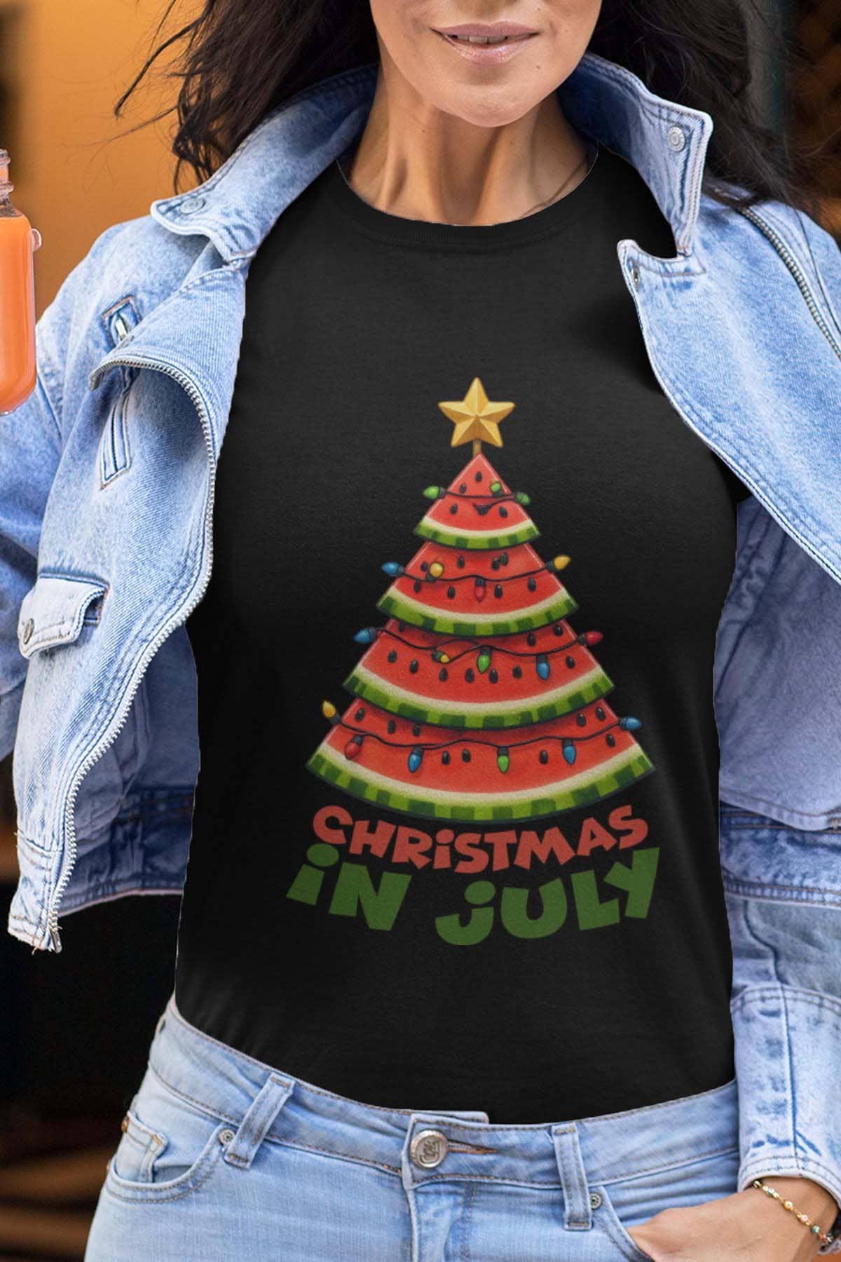 IALD - Wholesale Screen Printed T-Shirt - Women's - Women's Round Neck T-Shirt | christmas watermelon0