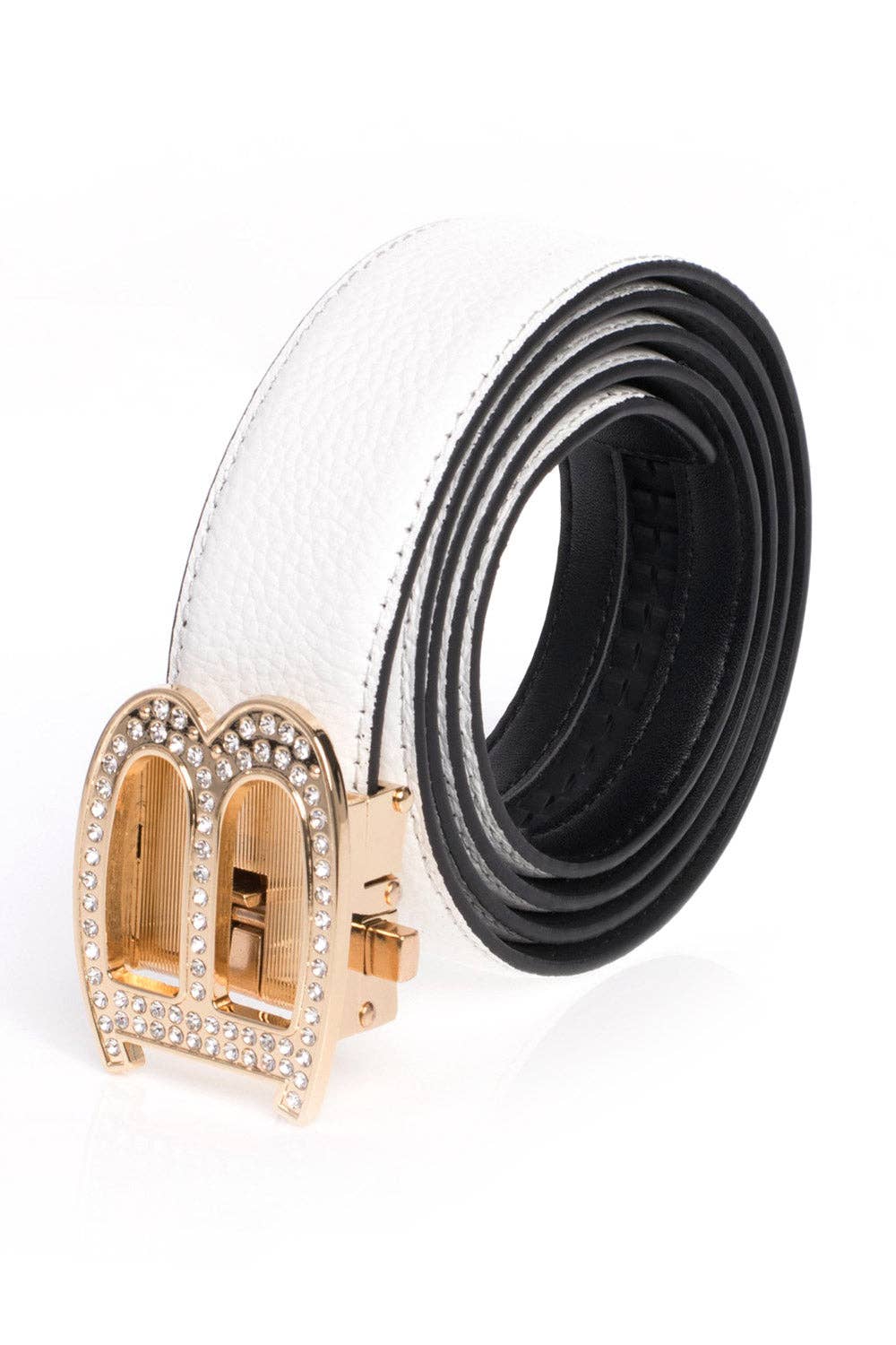 BARABAS – wholesale Belt – Men's – Men's Rhinestone B Letter Buckle Leather Belt BK81032