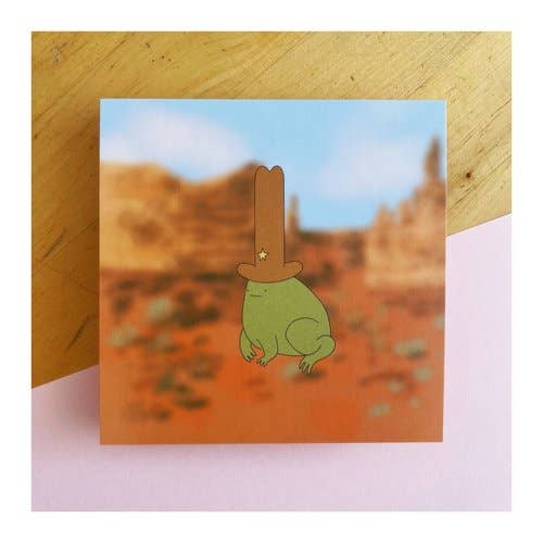 Stampa cartolina Cowboy Frog per la vendita all'ingrosso da parte di Sydney Warnes