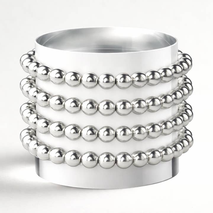 Layering Bracelets-6mm Silver Stacking Bracelets-Smooth for wholesale by Lenny & Eva