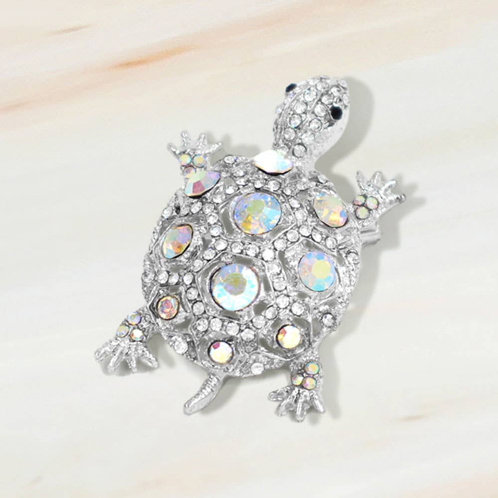 Sensibling Corp. - Venta al por mayor Broches - Broche de Tortuga Marina Adornado con Piedras de Imitación4