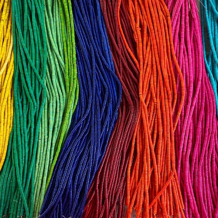 Colorful Bright Disc Accent Heishi Beads, Multi-Colored Rain for wholesale by The Bead Bazaar