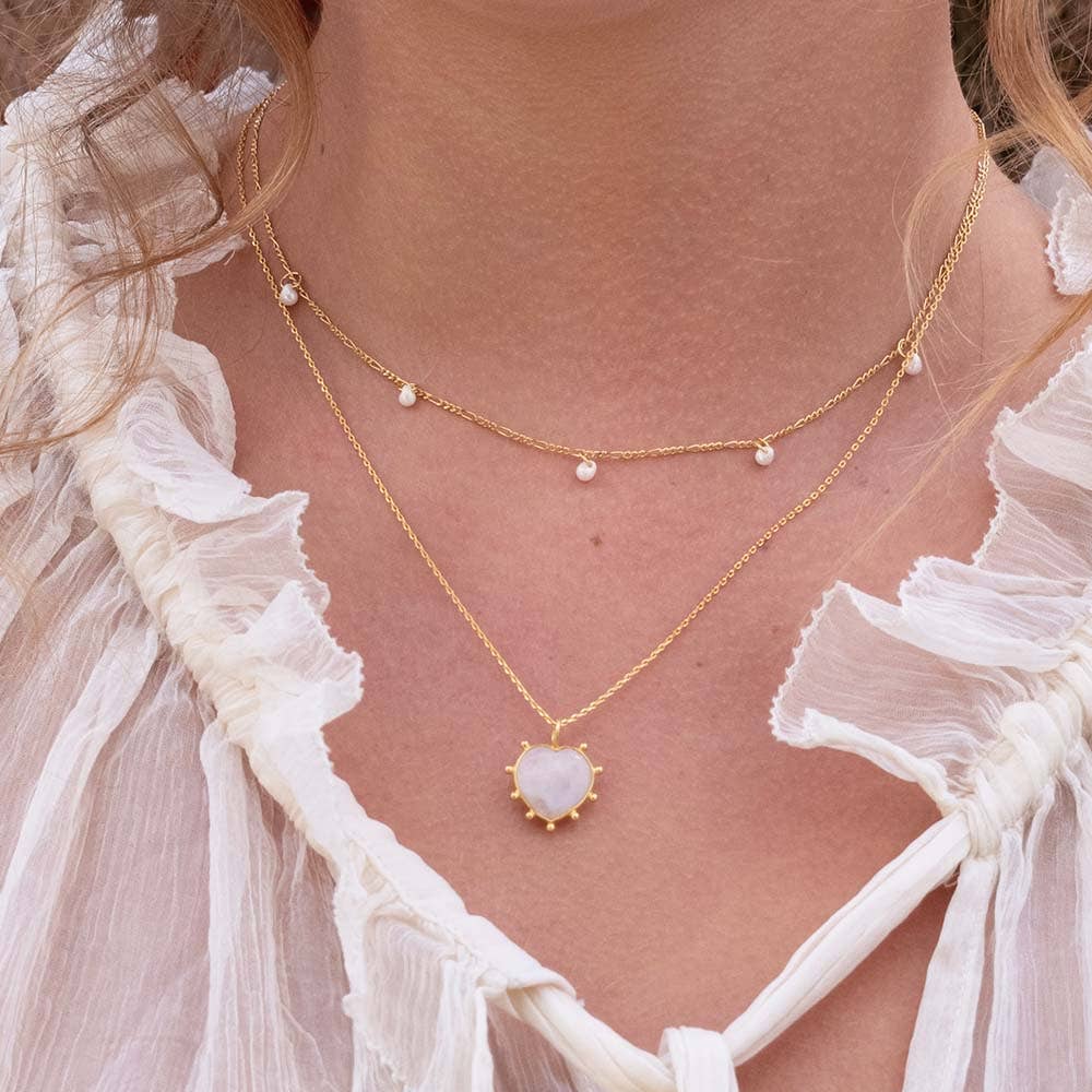 Amano Studio – Engroshandel Halskæde med vedhæng – Gemstone hjerte halskæde1