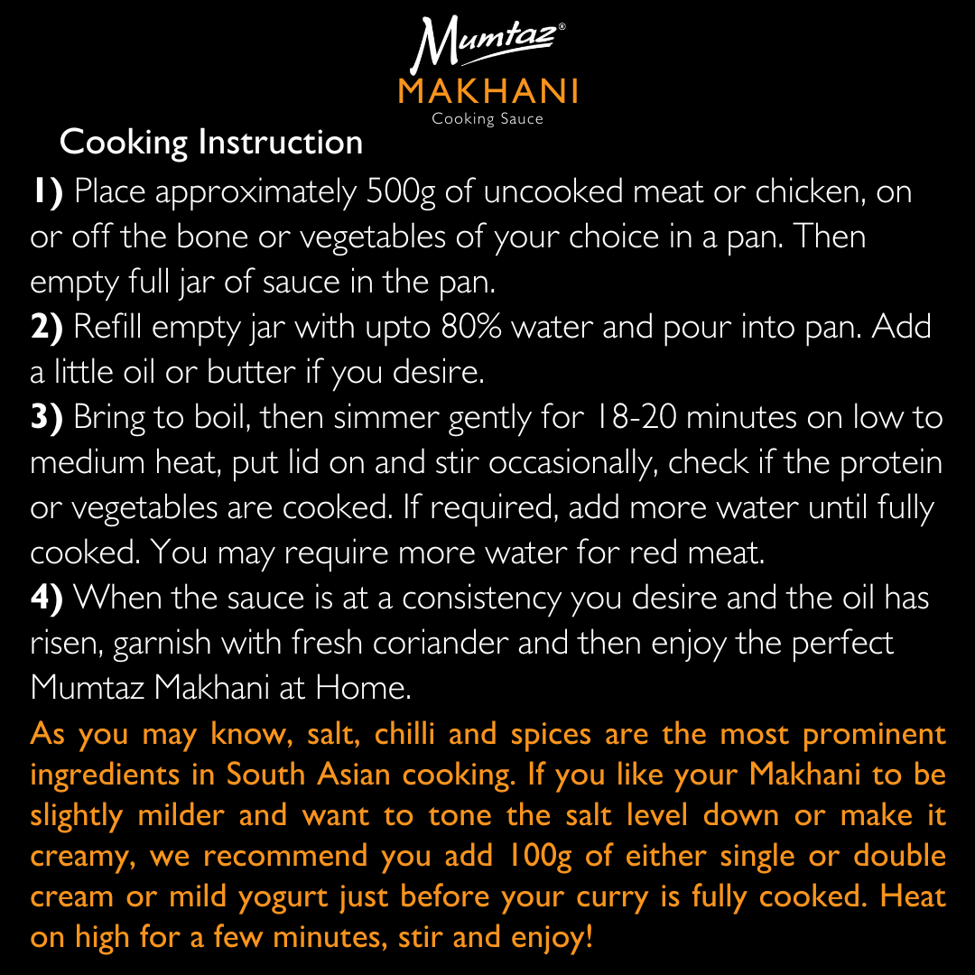 Mumtaz – wholesale Sauce – Mumtaz Makhani Cooking Sauces Pack - 6x350g4