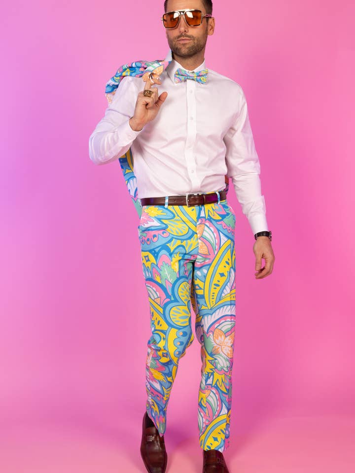 Shinesty, Inc – Engroshandel Habitbukser – Mænd – Aprilbygerne | Abstrakte Paisley Jakkesætsbukser2