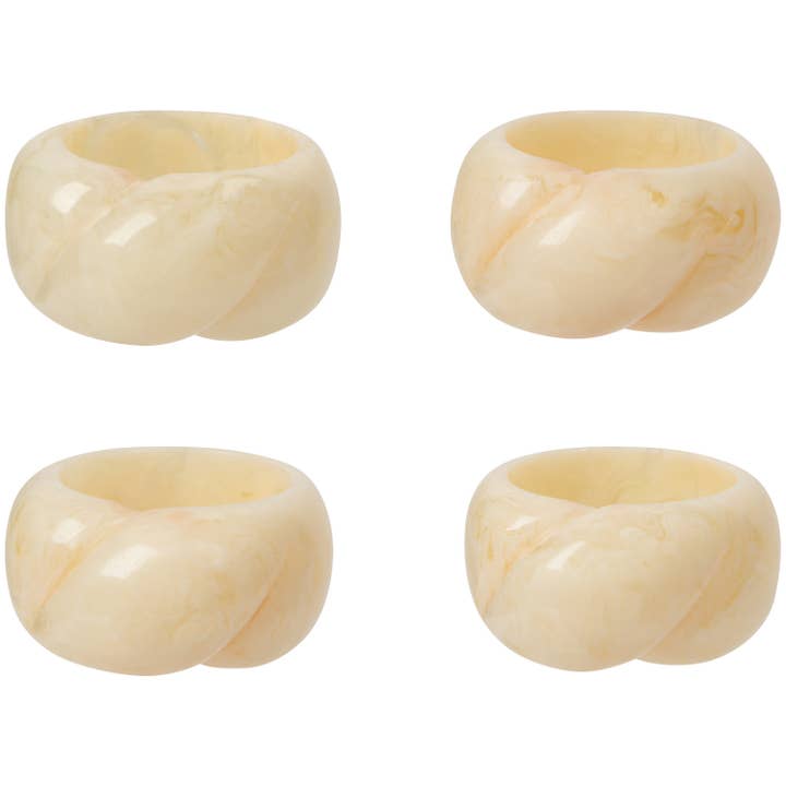 Danica Brands - Wholesale Napkin ring - Heirloom Ivory Resin Napkin Ring Set of 4