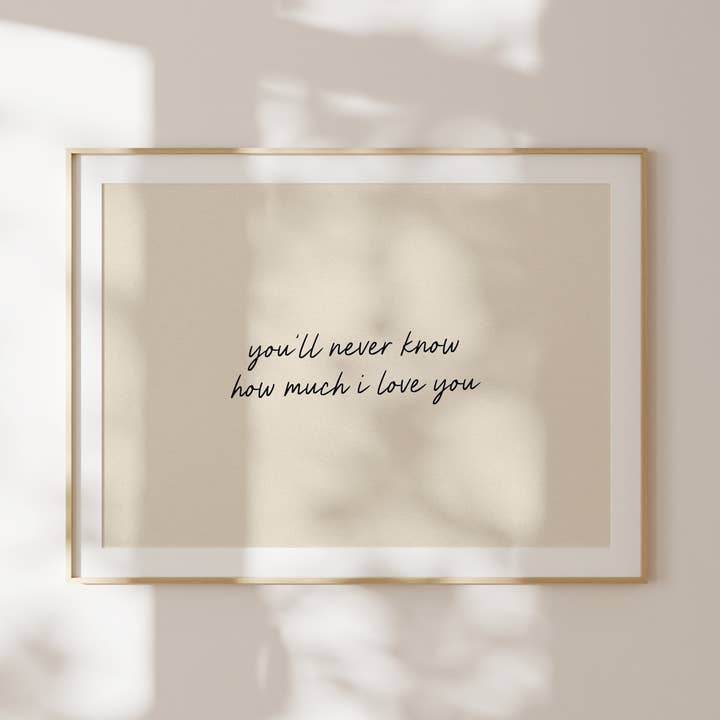 Nunca sabrás cuánto te quiero | Impresión artística para venta al por mayor de Wisdom and Wonder Designs