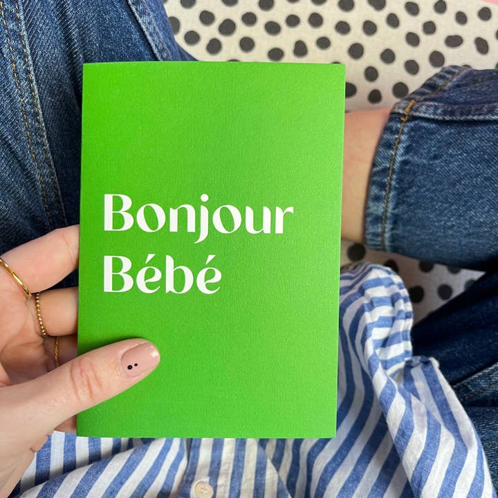 Bonjour Bébé - Cute New Baby Wordy Card for wholesale by Heather Alstead Design Ltd