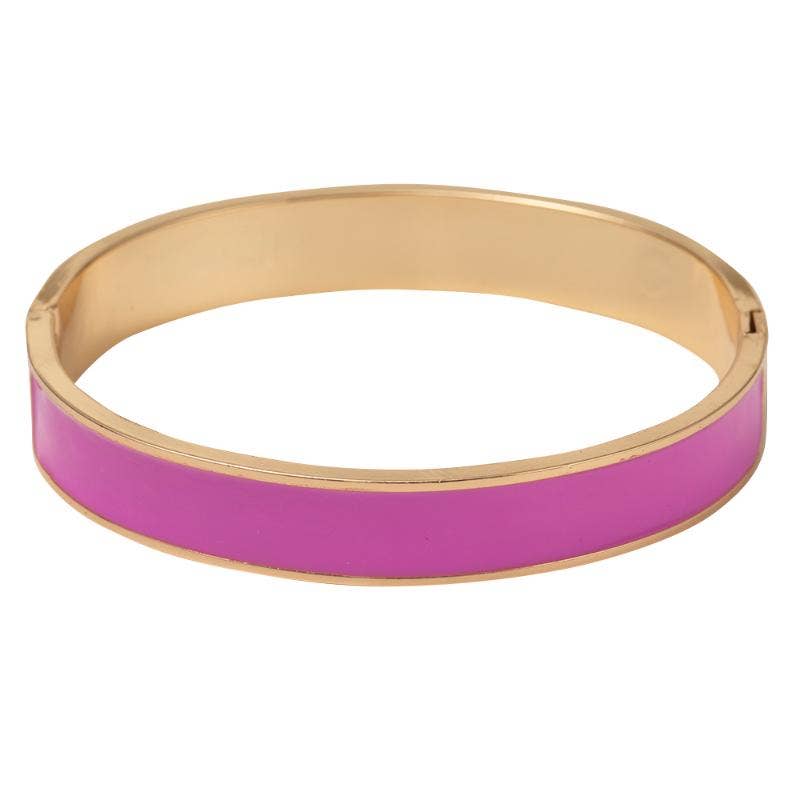 Jane Marie - Wholesale Link & Chain Bracelet - Gold Hinge Bracelet with Lavender Enamel0