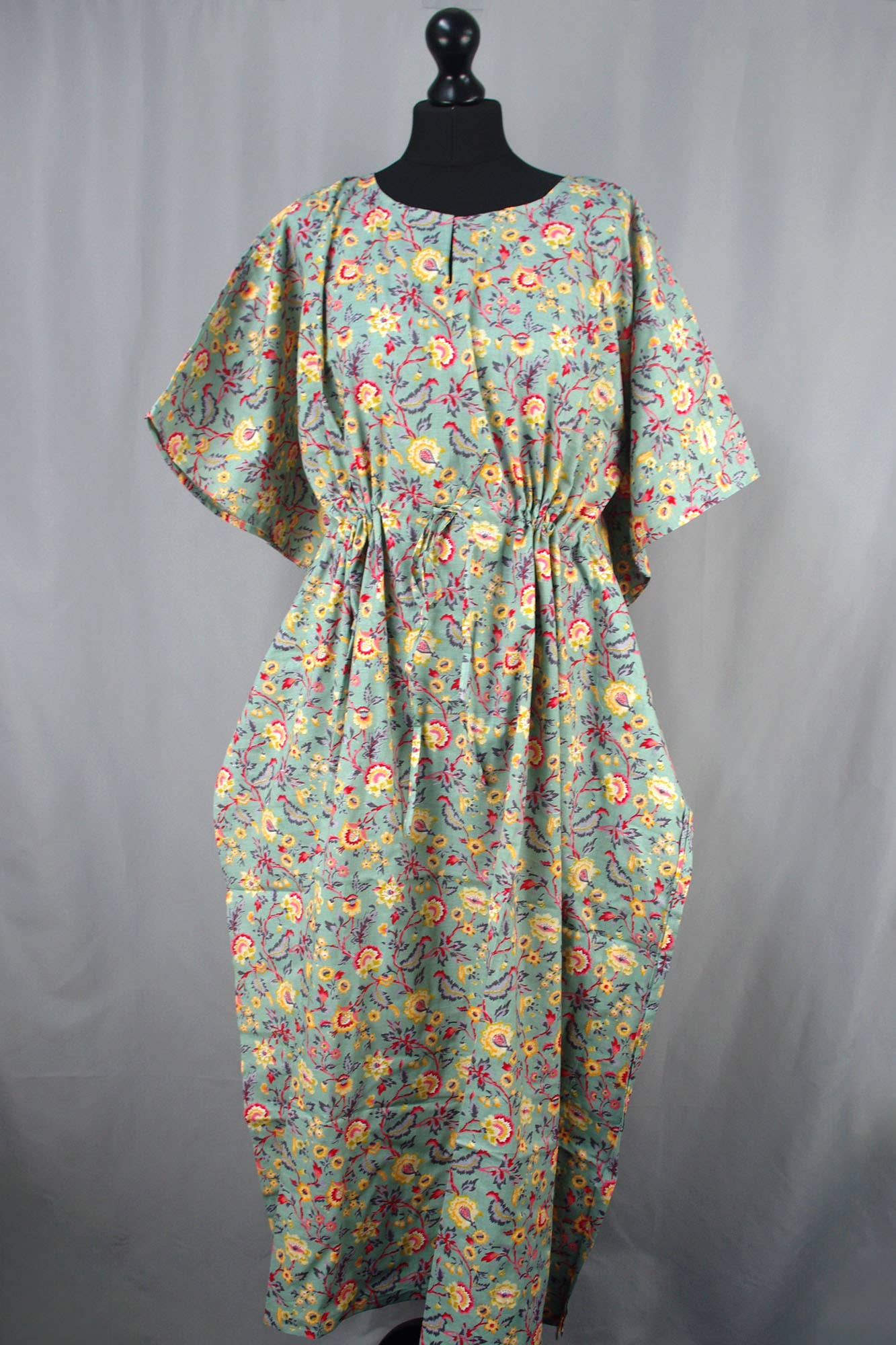 Kantha Decor – wholesale Kaftan – Women's – Block Printed Cotton Long Kaftans - Carnation0