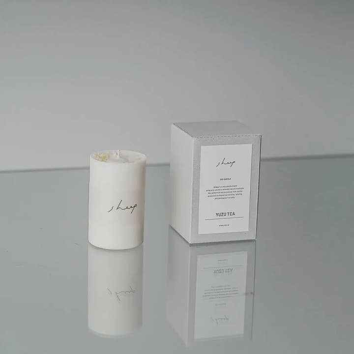 "Japacolle" Japan Collections - Wholesale Pillar Candle - SHEEP SOY CANDLE / YUZU TEA