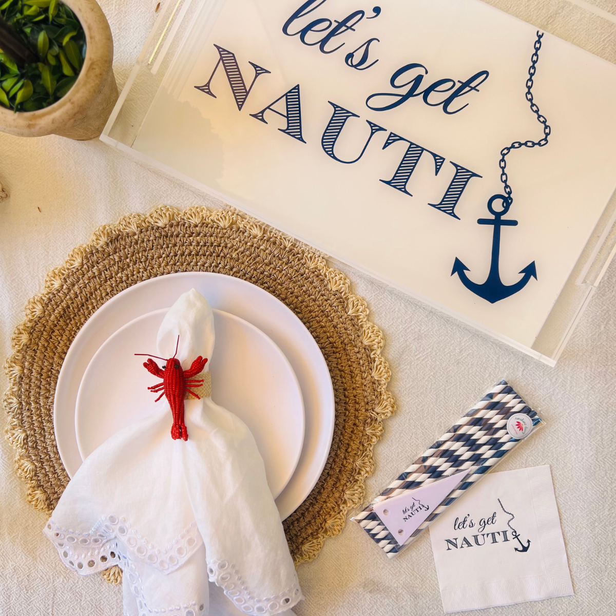 Sunshine Daisy LLC - Wholesale Disposable Napkin - Let's Get Nauti Cocktail Paper Napkins1