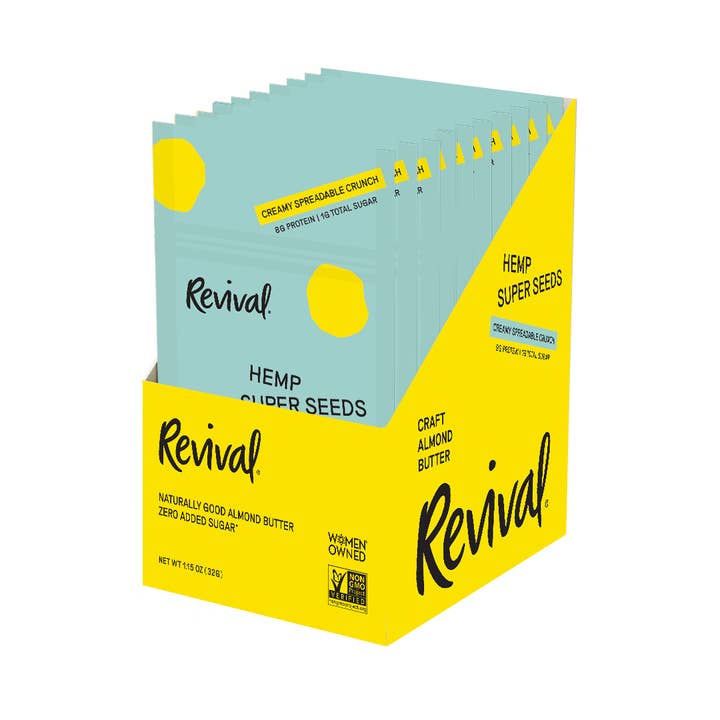 Revival Food Co - Wholesale Nut Butter - Hemp Super Seeds Almond Butter Squeeze Pouches (10pk)