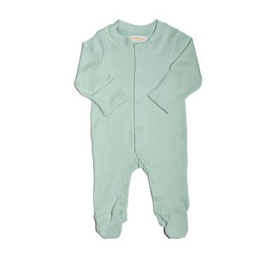 Organisk fotpyjamas - Footie - Robin's Egg för wholesale av Our Green House