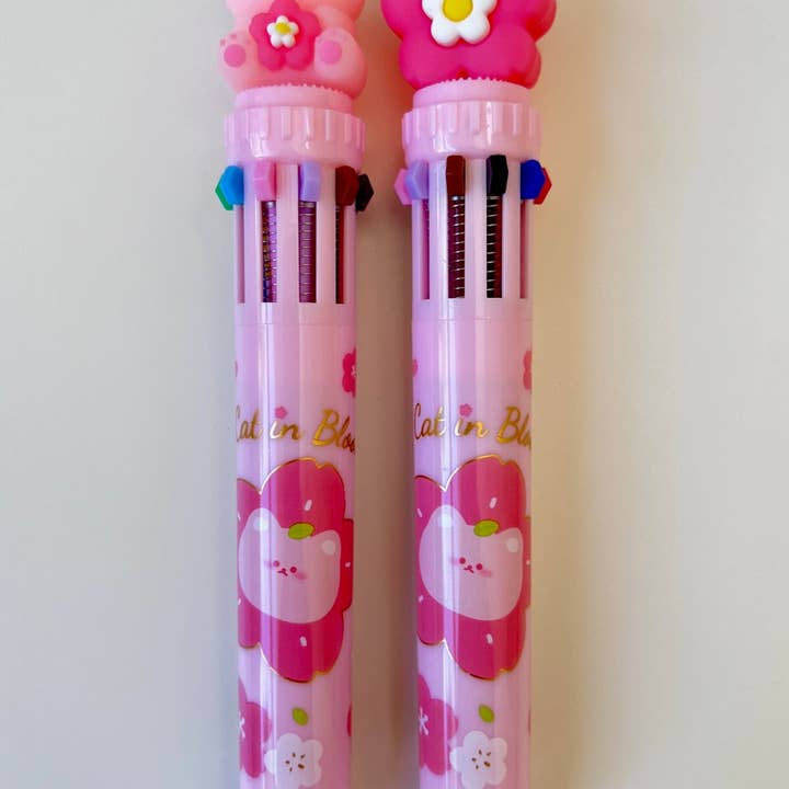 BCmini - Vente Stylos - 23013 STYLO BILLE RÉTRACTABLE 10 COULEURS SAKURA CHAT-3617