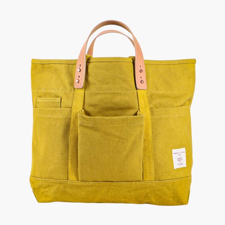 Construction Tote | Chartreuse for wholesale by IMMODEST COTTON