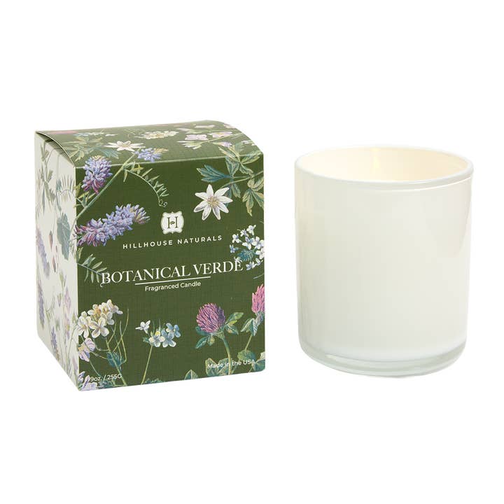 Botanical Verde 9oz Candle In Glass Ctn.6 for wholesale by Hillhouse Naturals/Field+Fleur