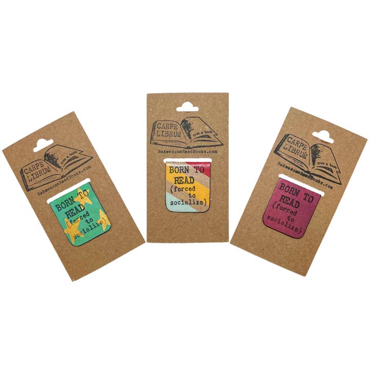 Born to Read Forced to Socialize Single Magnetic Bookmark for wholesale by Carpe Librum