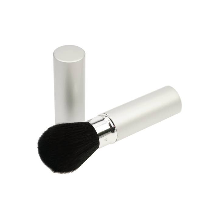 Blush brush, silver, retractable, metal casing, synthetic for wholesale by Fantasia R. Espig KG