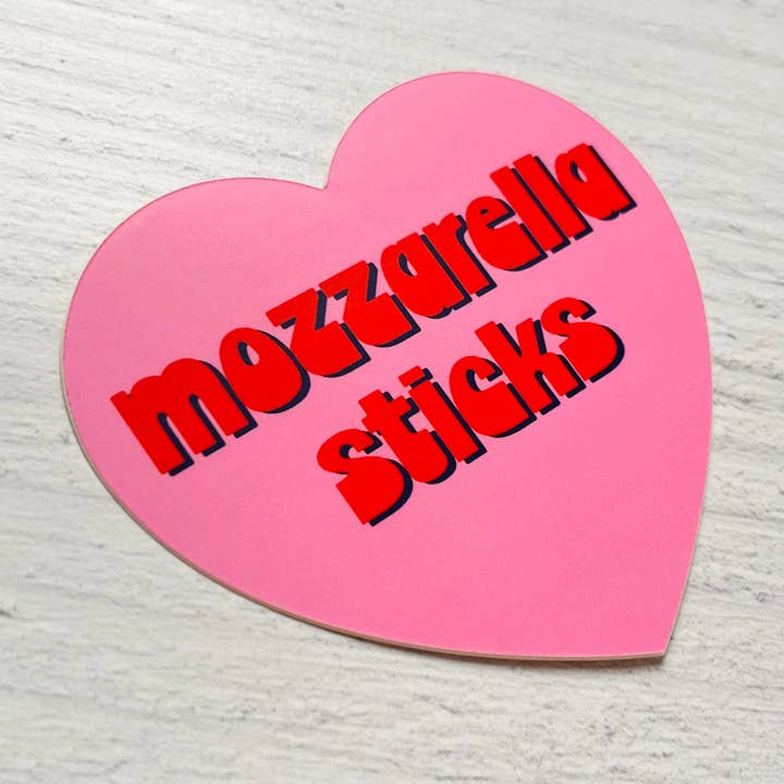 The Silver Spider - Wholesale Sticker - Mozzarella sticks Heart Sticker restaurant Foodie gifts