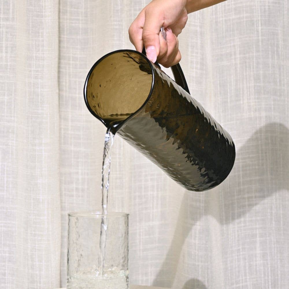 Muun Home - Vente Pichets - Pichet en verre texturé marron3