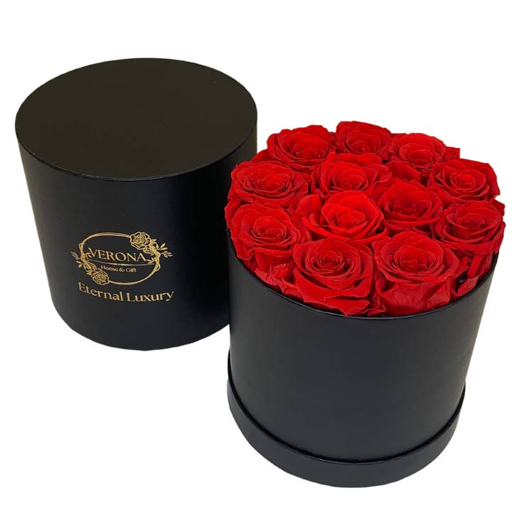 verona home and gift - Wholesale Dried/Pressed Flowers - 12 Real Preserved Roses that Last Forever In Round Box16