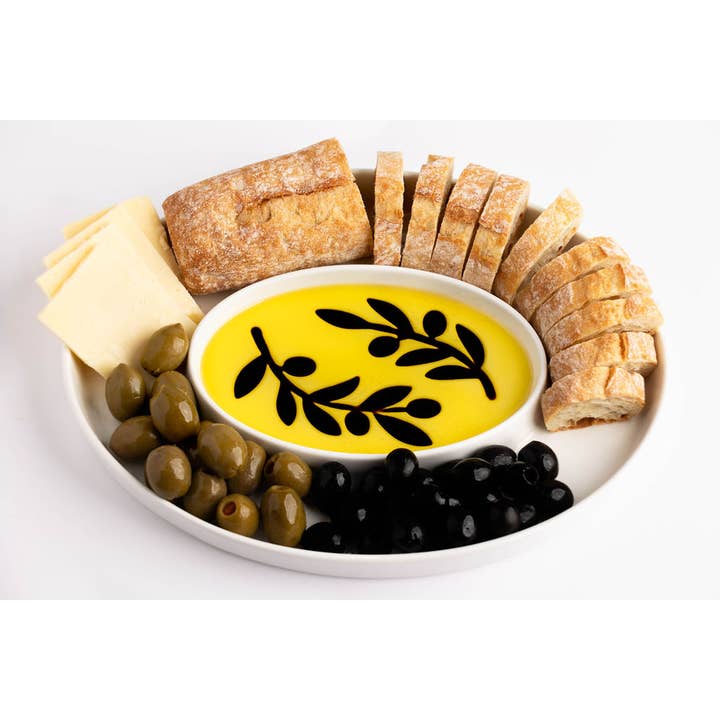 Olive Oil and Balsamic Vinegar Dipping Platter for wholesale by Jeanne Fitz