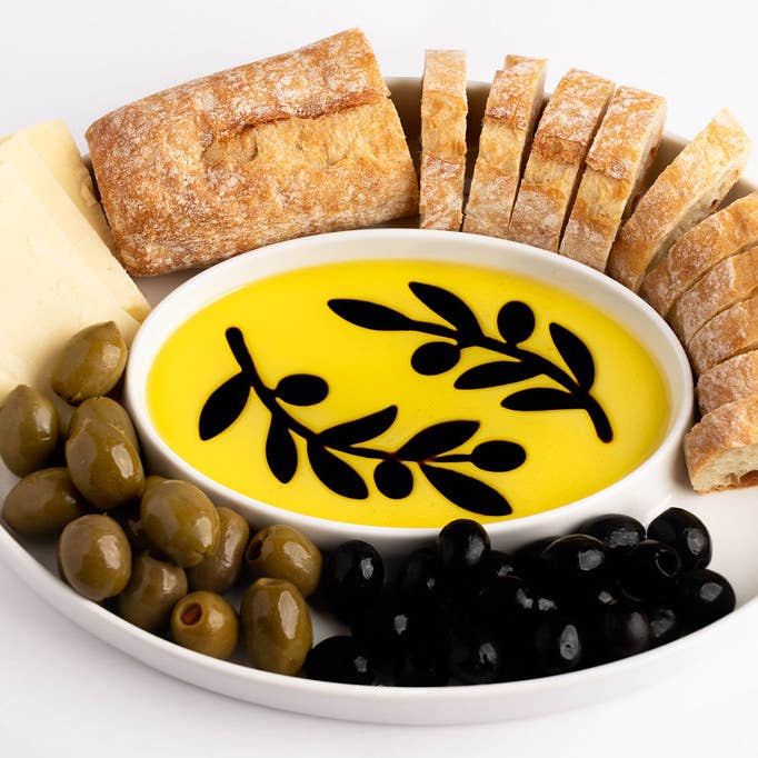 Olive Oil and Balsamic Vinegar Dipping Platter for wholesale by Widgeteer Kitchen and Home