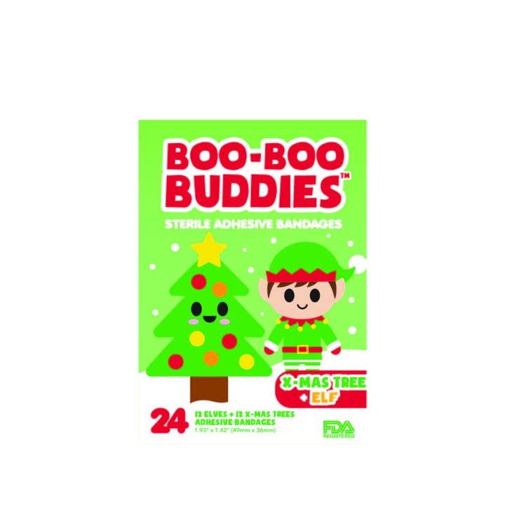 Boo Boo Buddies - Venta al por mayor Tiritas/vendas - Árbol de Navidad + Vendajes de Elfo