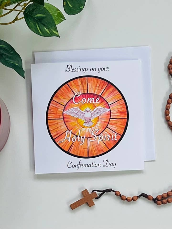 Holy Spirit Confirmation Card for wholesale by Emilia Rose Artwork LLC