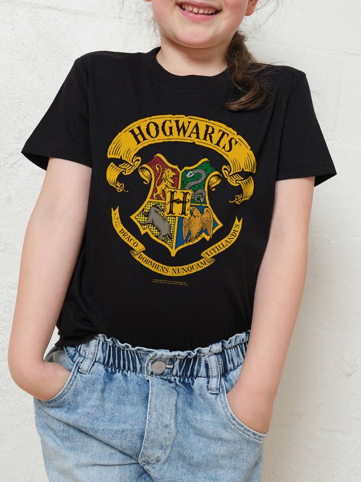 Threadheads - Wholesale Screen-printed t-shirt – Kids - Hogwarts Crest Kids T-Shirt0
