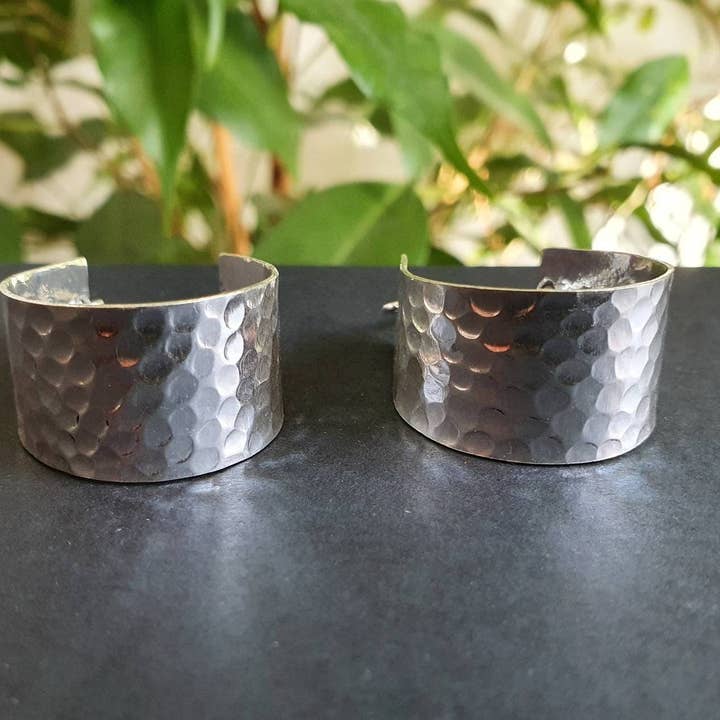 Kaali Boutique - Wholesale Hoop Earrings - Wide Hammered Silver Hoops / Hammered Flat / Gold Hoops / Ethnic Boho Classic XL Bohemian Chic Gold Gypsy Spiral Hippie Hiphop Festival2