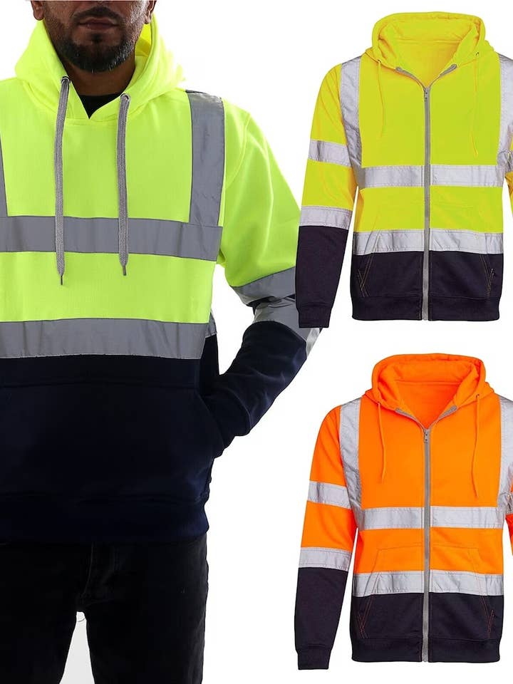 Radyan High Visibility Men Sweatshirt Thermal Hooded for wholesale by Radyan