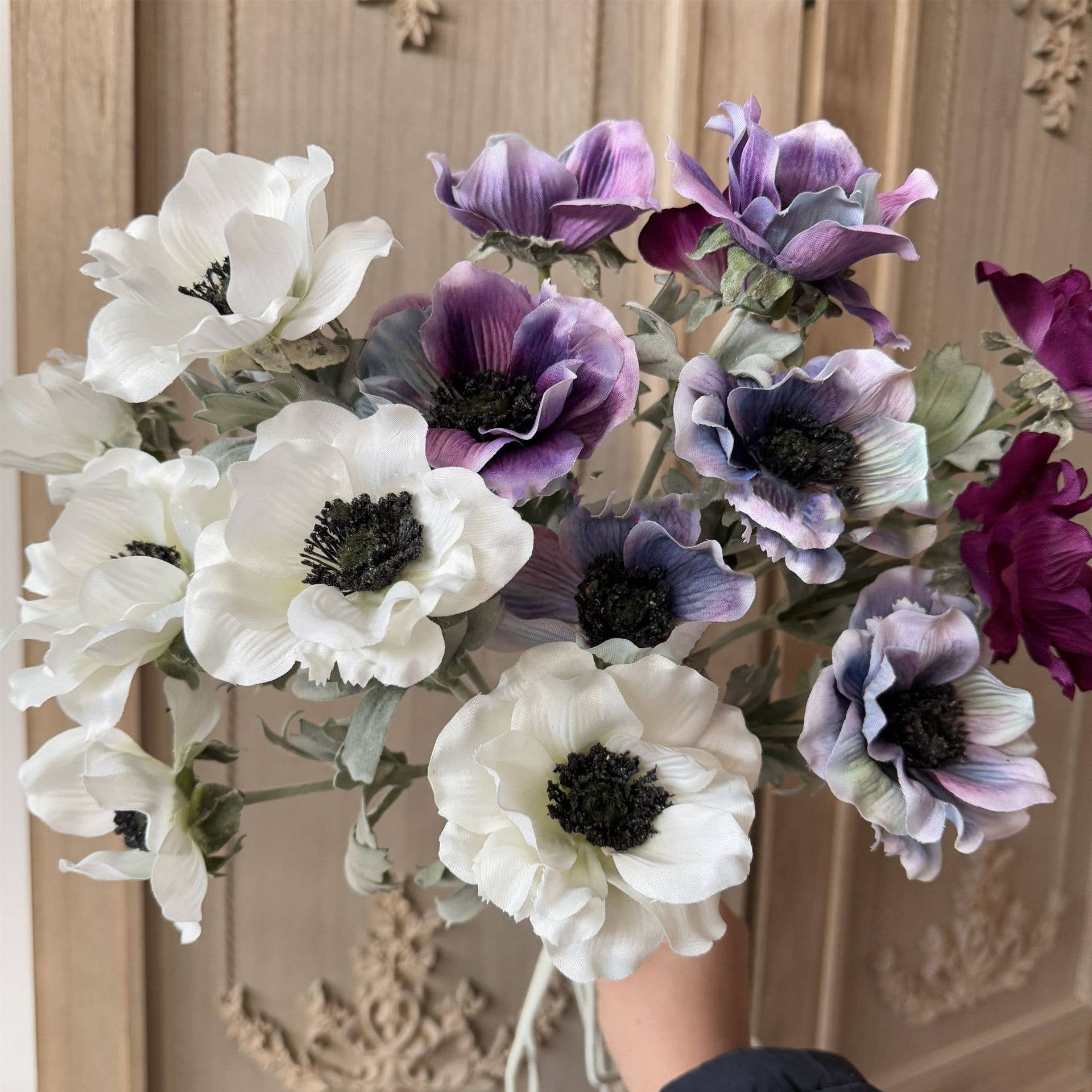 Sweet Home Deco - Wholesale Kunstbloemen - 22''T Faux Anemoon Kunstbloemen, Drie Hoofd Anemonen5