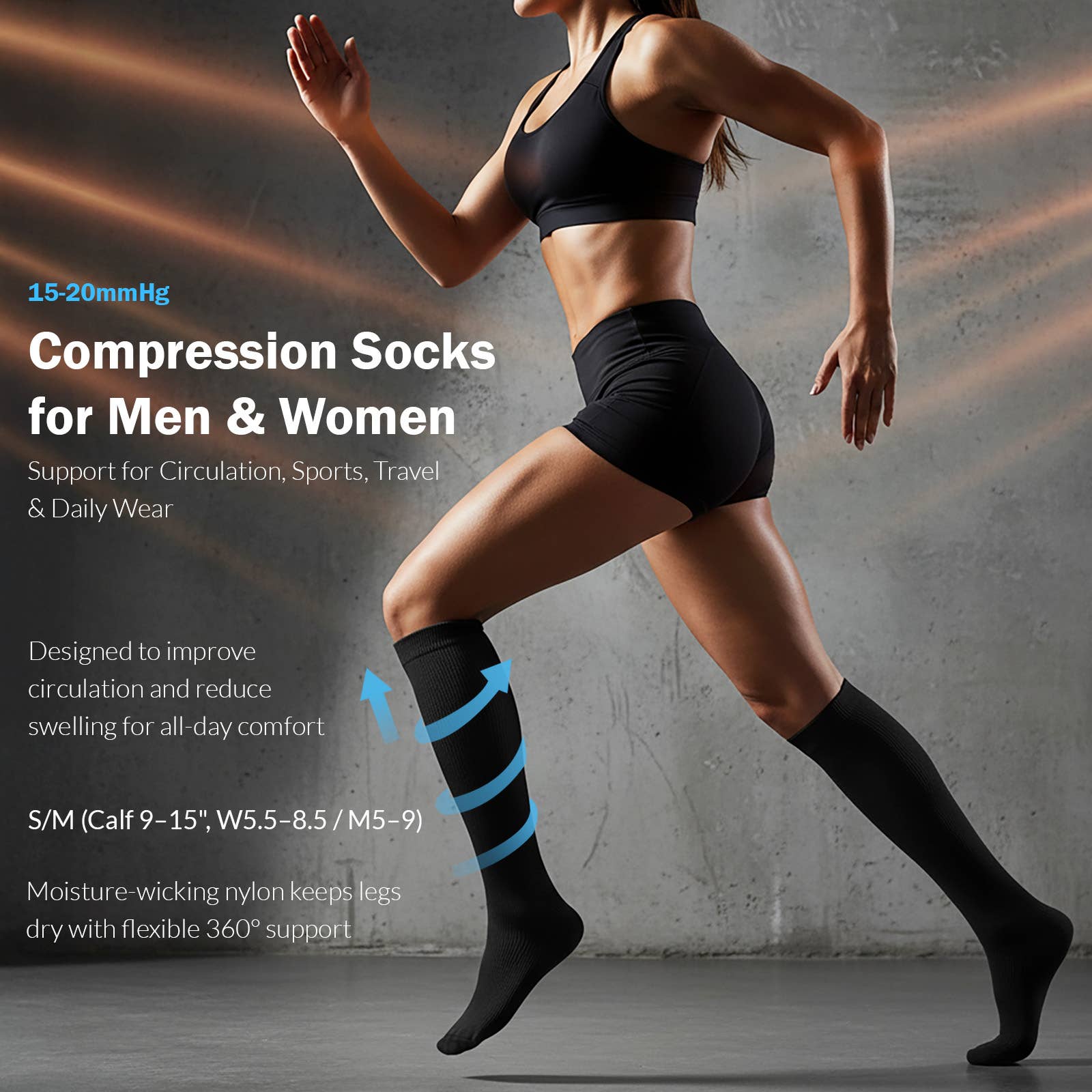 Wrapables.com - Wholesale Socks - Unisex - Wrapables Unisex Compression Socks (3 Pair), S/M1