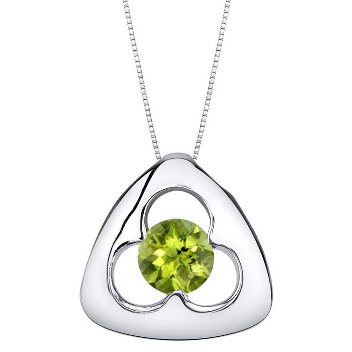 Peliani – wholesale Pendant/charm necklace – Peridot Sterling Silver Pendant 1 Carat