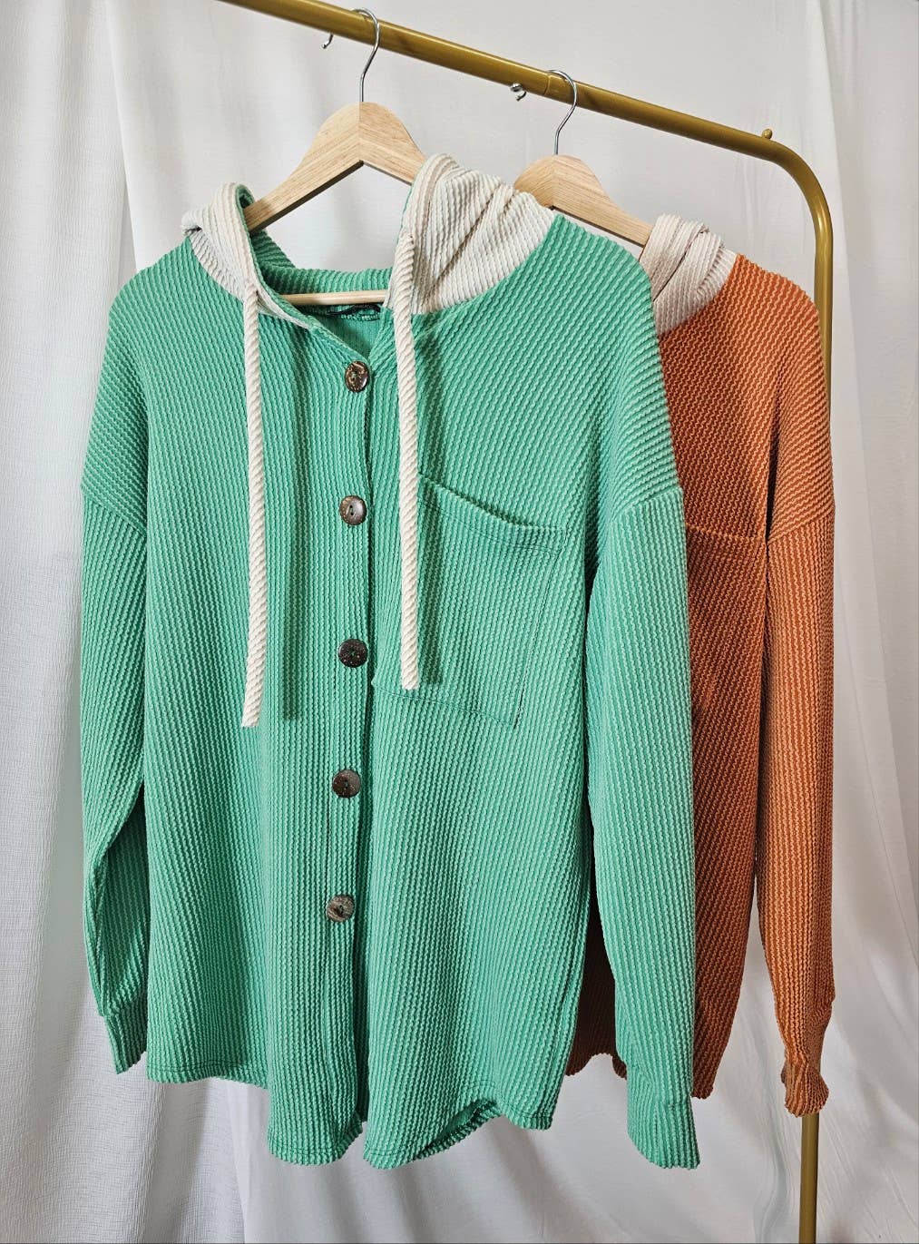 BOMBOM - Wholesale Hoodie - Women's - TL1987 BUTTON HOODED SWEATSHIRT13