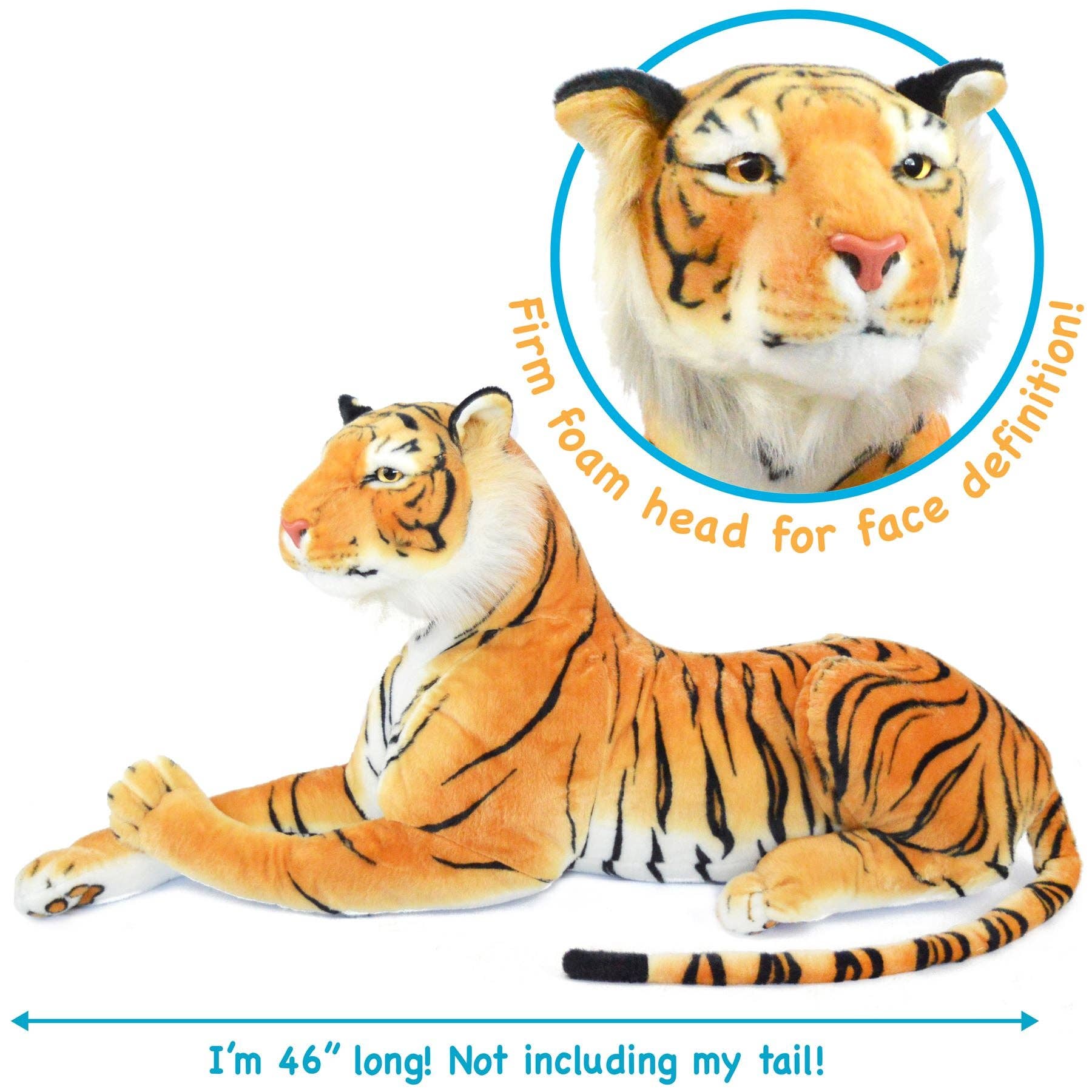 VIAHART Toy Co. - Wholesale Stuffed/Plush Toy - Kids & Baby - Rohit The Orange Bengal Tiger | 46 Inch Stuffed Animal Plush2