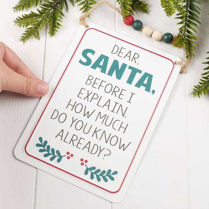 Factory Direct Craft – wholesale Sign – Dear Santa Enamel Metal Sign - Christmas Decoration1